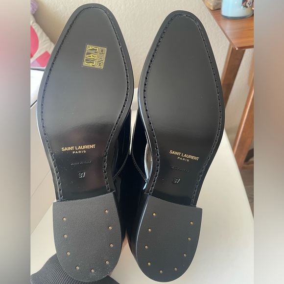 Authentic YSL Saint Laurent Patent leather Derby Dress shoes size 37 - Picture 4 of 13